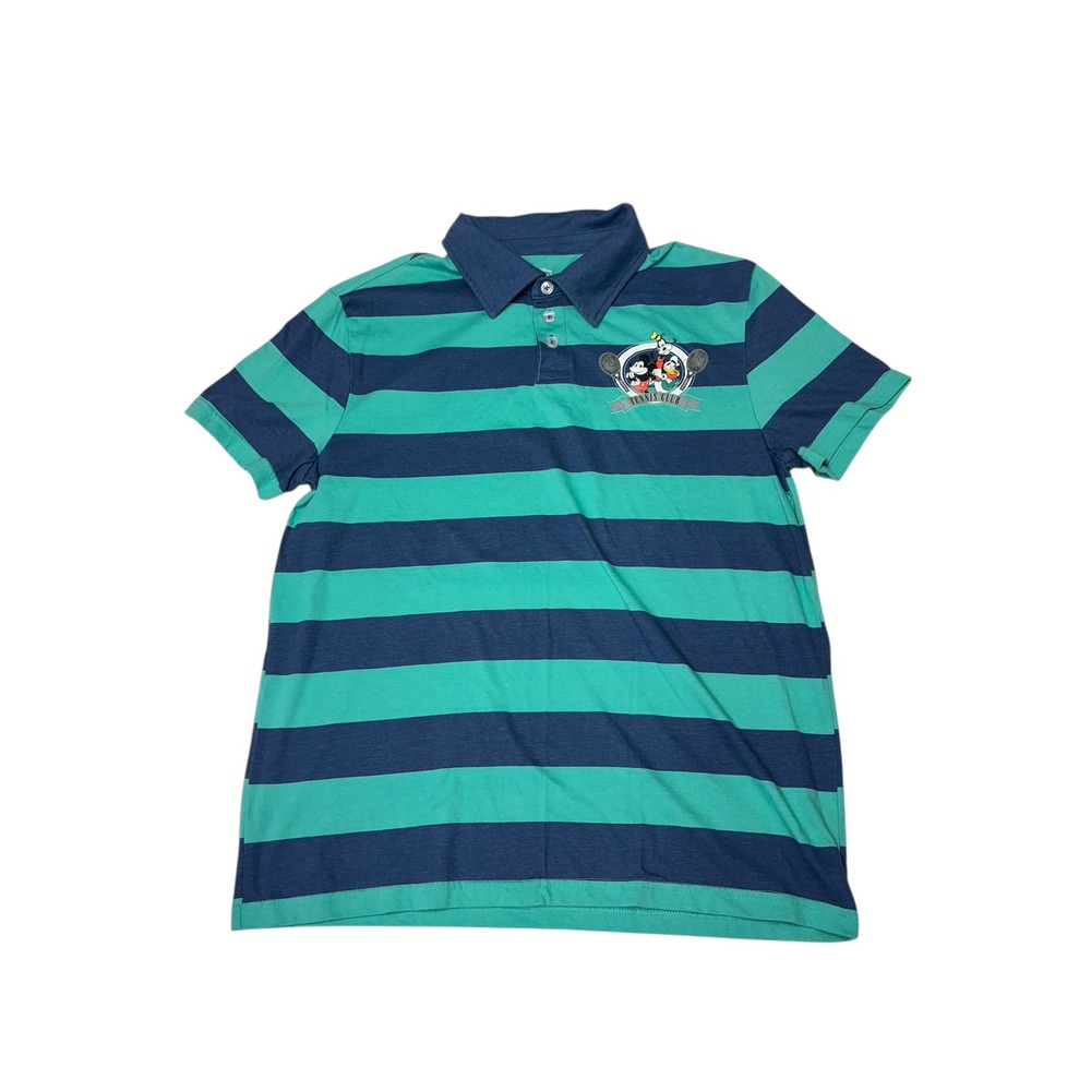 Disney‎ Mickey and Friends Tennis Club Striped Polo Shirt Men's Size M